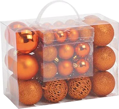 G. Wurm Kerstballen - set 50x st - koper - mix 3, 4 en 6 cm - kunststof - pakket - kerstversiering