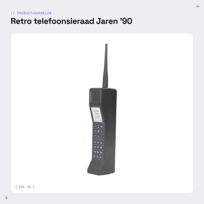 Dailygoods- Telefoonsieraad Vintage - Retro Telefoonhouder - Decoratie voor Fotografie - Ornamenten - Mobiele Telefoon Accessoires - Kunststof 31x6x4 cm