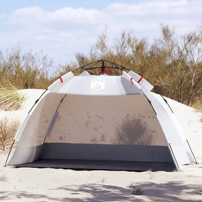 vidaXL - strandtent - 2-persoons - waterdicht - snelontgrendeling - grijs