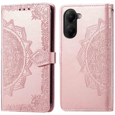 imoshion Hoesje - Geschikt voor Xiaomi Poco X7 Pro - Mandala Bookcase - Rosé Goud