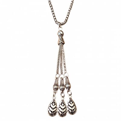 Ketting zilverkleurig druppel met blad - Charme Bijoux