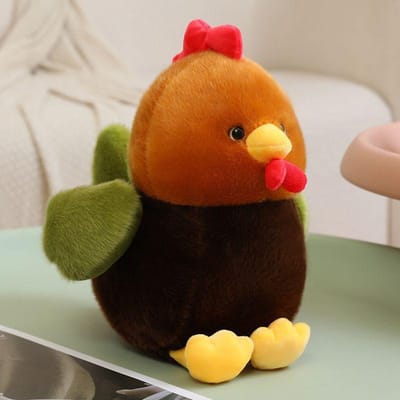 Simulatie Schattige Pluizige Kip Pluche Pop Squishy Gevulde Haan Dier Speelgoed Kawaii Cartoon Kip Pluche Speelgoed Cadeau Voor Meisjes Fans 22cm