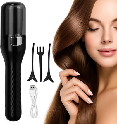 Draadloze automatische tondeuse voor gespleten haarpunten - Oplaadbare 2-in-1 trimmer voor gespleten haarpunten - Met clip en borstel - Gelakte afwerking - Geschikt voor pluizig, droog, beschadigd, gebroken, krullend en andere haartypes - Zwart