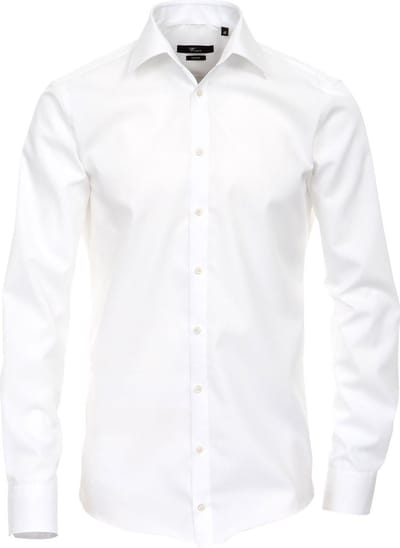 VENTI modern fit overhemd - mouwlengte 7 - wit