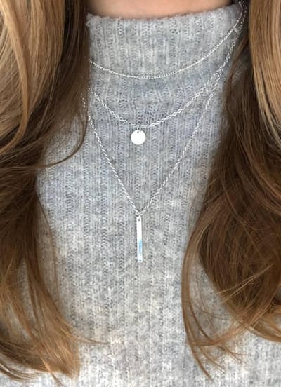 Joboly Bar Coin Muntje Bolletjes Multilayer Ketting - Dames - Zilverkleurig - 45 cm