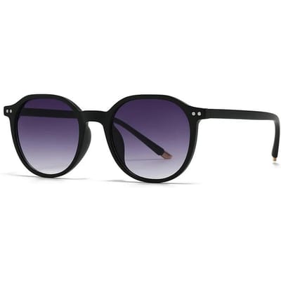 Nouveaux Lunettes de Soleil Rondes Rétro Hommes Femmes Monture Noire Classique Lunettes de Soleil Mode Noire Conduite Masque Solaire Masculin Féminin UV400 black