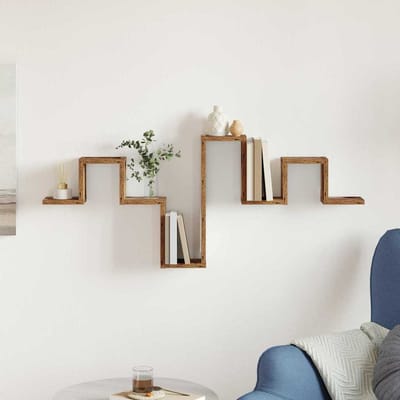 vidaXL - Wandplank - Muurmontage - Oudhout - 104,5 - x - 43 - x - 10 - cm
