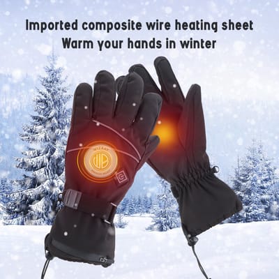 WizBay Premium Select® Verwarmde Handschoenen XL - 2x sterke 4000mAh sterke Batterij - Winter Handschoenen - 3 Standen Instelbaar - Waterdicht - Touchscreen Vingers - Extra Hand en Pols Sluiting - Zwart