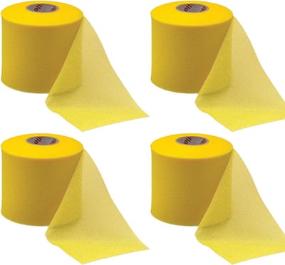 Mueller Underwrap Tape - Voetbal Sokken Tape - Scheenbeschermers tape - Geel - 4 stuks