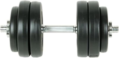 Halterset 15kg - Gewichtstraining set - Krachttraining thuis - Verstelbaar gewicht - 6 platen - Zwart