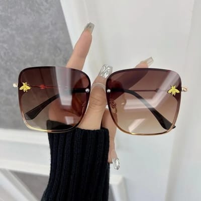 Lunettes de soleil carrées géométriques de designer Grand cadre Verre dégradé Lunettes de soleil mode pour femmes hommes Oculos De Sol Other