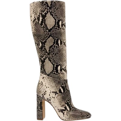 Steve Madden Kniehoge laarzen van slangenleer voor dames (Lichtbeige/natuurlijke slangenhuid)