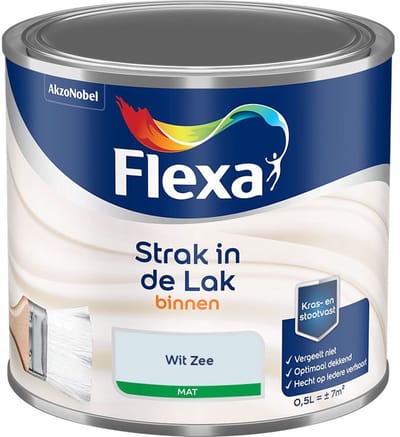 Flexa - Strak In De Lak Binnenlak Mat - Wit Zee - Mengverf - 500 Ml