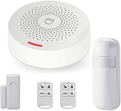 Beveiligingssysteem Thuis - Alarm Kit - Inbraak Voorkomen - Draadloos WiFi Bedienbaar - 20x20x15cm - Wit