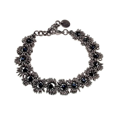 Armband Dames - RVS - Unieke Armband met Antraciet Kristallen - Handgemaakt door esde2 - Verstelbaar 15cm tot 19cm