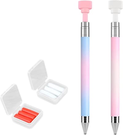 Diamantkunstpennen Set - Strass Picker Tool - Nauwkeurig Knutselen - Automatisch Navulbaar - 2 Stuks - Meerkleurig
