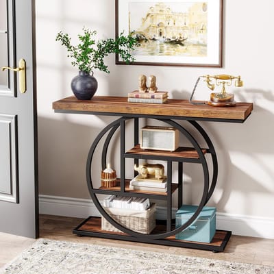 Questyr - consoletafel - industriële banktafel - foyerhaltafel voor entree - woonkamer