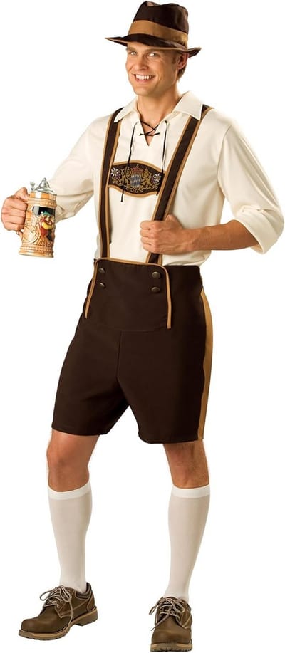 Mannen Oktoberfest Klederdracht Beierse Tiroler Kostuum met Lederhosen en Hoed