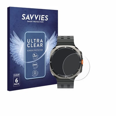 Savvies - Screenprotector voor Samsung Galaxy Watch Ultra / Ultra 2 (47 mm) - Folie Beschermfolie transparant 6 Stuks