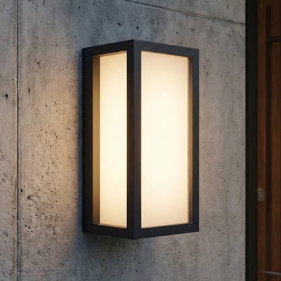OSRAM ENDURA CLASSIC RADO W buitenlantaarn, wandlamp, E27-fitting, donkergrijs, aluminium, snelle en eenvoudige installatie, matte diffusor, IP65 beschermingsklasse, buitengebruik