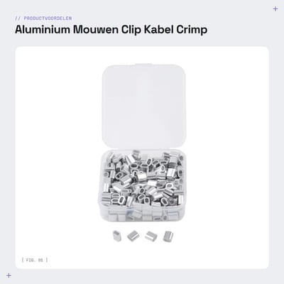 Dailygoods - Aluminium Mouwen Clip - Kabel Crimp M2 - Duurzaam en Corrosiebestendig - 200 Stuks - Eenvoudig in Gebruik - Geschikt voor 2 mm Draadtouw