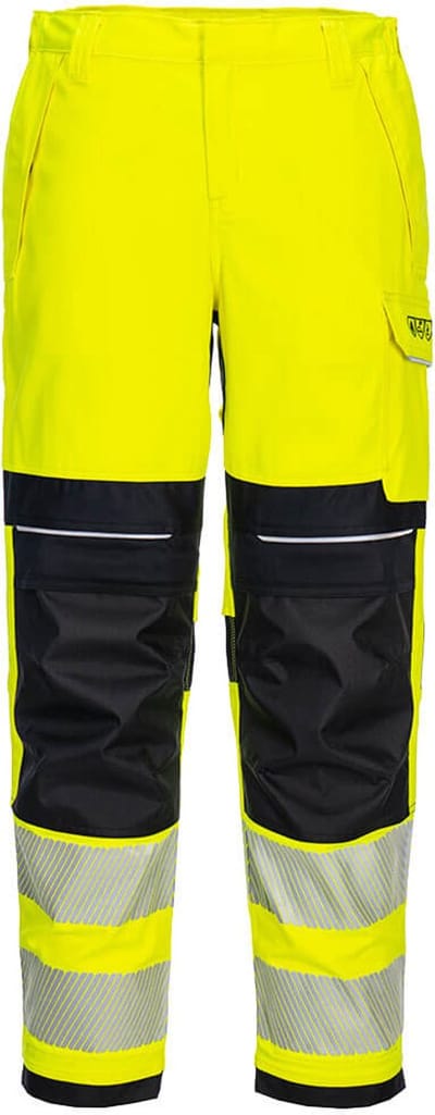 Portwest PW3 Vlamvertragende Modaflame Hi-Vis dames werkbroek FR409 - Geel/Zwart - 26