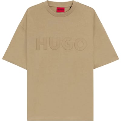 Hugo Heren Dinkee Logo Oversized T-shirt (Beige)