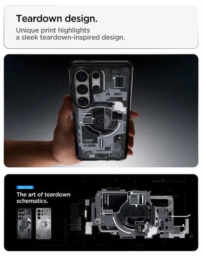 Spigen Hoesje Geschikt voor Samsung Galaxy S26 Ultra - Ultra Hybrid MagFit Case - Compatibel met MagSafe / Qi2 - Back Cover Zero One Zwart