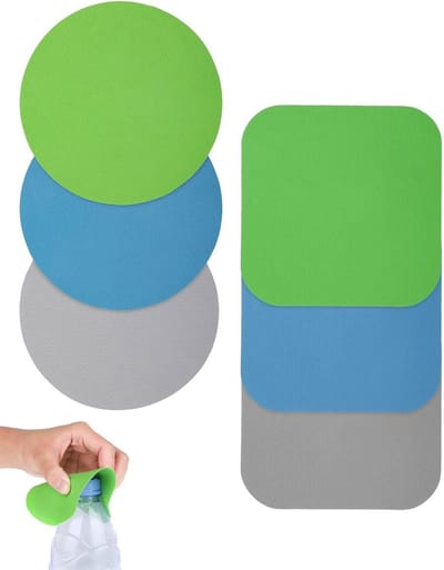 Herbruikbare glasopener pads met grip, warmte-isolatie en antislip functie voor flessen en glazen (set van 6)