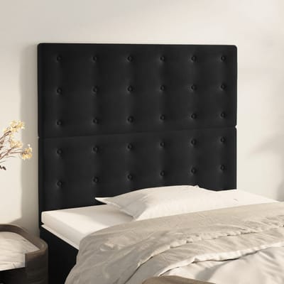 vidaXL - Hoofdbord - zwart - 100x5x118/128 - cm - fluweel