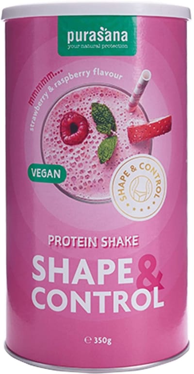PURASANA SHAPE&CONTROL VEGAN PROTEIN AARDBEI/FRAMBOOS