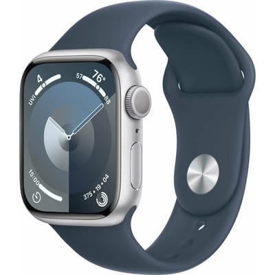 Smartwatch Apple Watch Series 9 GPS 41/45MM Aluminium Kast met Siliconen Sportband 41MM zilver
