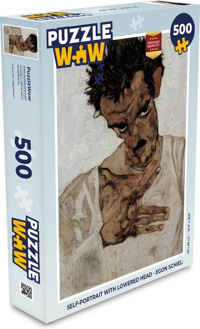 Puzzel Self-Portrait with Lowered Head - Egon Schiele - Legpuzzel - Puzzel 500 stukjes