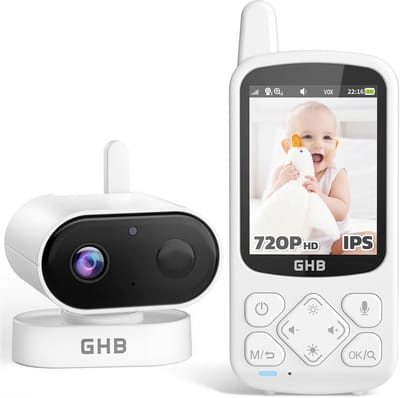 Babyfoon met camera - Kindermonitor - Babybewaking - Veilig draadloos systeem - 520 gram