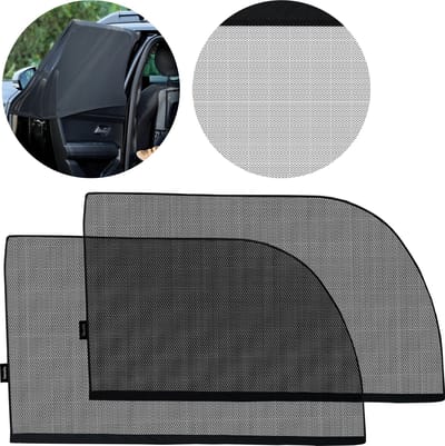 Lionelo SunBlocker – Zonneschermen voor Autodeuren – 100% Ruitenbedekking – Hoge UV-bescherming – Geschikt voor Open Ramen en Muskietennetfunctie