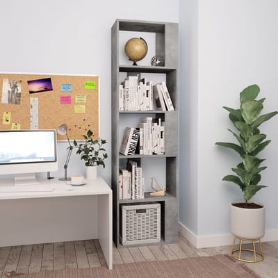 vidaXL - Boekenkast/kamerscherm - 45x24x159 - cm - bewerkt - hout - betongrijs
