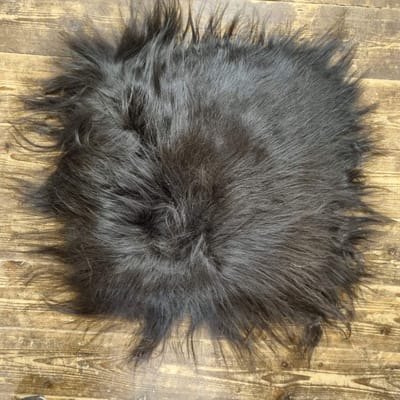 WOOOL Schapenvacht Chairpad - IJslands Zwart (38x38cm) VIERKANT - Stoelkussen - 100% Echt - Eenzijdig
