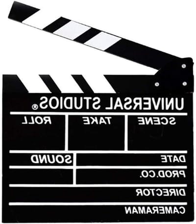 Houten filmklapper 20x20 cm als decoratie en opnamehulp voor filmmakers en fotografen