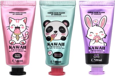 Kawaii Friendly Handcreme Set van 3 - Hydraterend - Handcrème Droge Handen - Handverzorging - 60ml