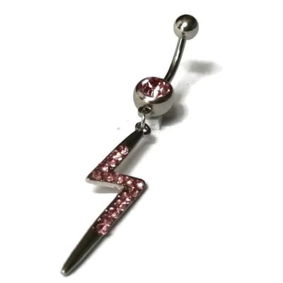 Aramat Jewels | Piercings | Stalen Navelpiercing met Bliksemflits Hanger | | | |8mm | Staal | Volwassenen | Verkleurd niet