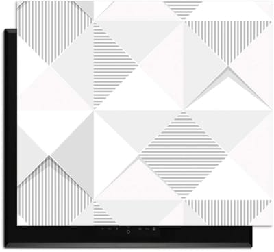 KitchenArt - Arctic Prism – Inductie Beschermer - 52x35 cm - Kookplaat Beschermer - Luxe Afdekplaat Inductieplaat - Anti-slip & Oprolbaar - Beschermmat Inductiekookplaat