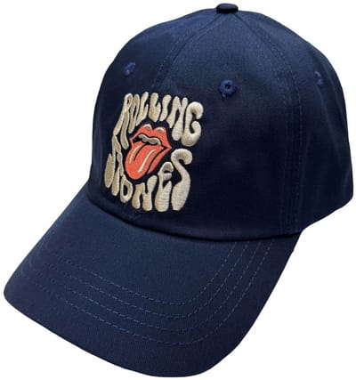 The Rolling Stones - Swirl Tongue Logo Baseball pet - Donkerblauw