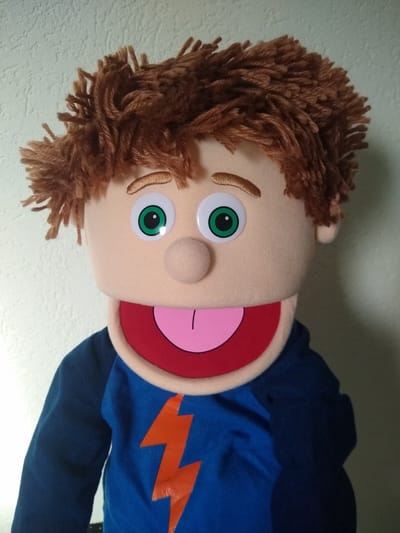 SillyPuppets Handpop Tommie 60 cm - Handpoppen - Buikspreekpop - Poppentheater - Puppet