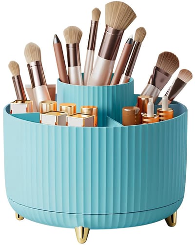 Unyqoos ® Stijlvolle en Functionele 360° Draaibare Make-up en Cosmetica Organizer met Vijf Vakken voor Badkamer en Slaapkamer