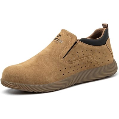 Lasser Werkveiligheidsschoenen Heren Koeienleer Stalen Neus Schoenen Ademend Onverwoestbaar Kevlar Binnenzool Beschermende Veiligheidslaarzen 38
