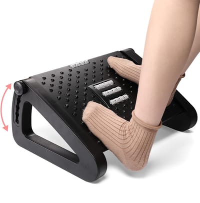 Unyqoos ® Ergonomische Verstelbare Voetsteun met Massagefunctie voor Thuis, Kantoor en Reizen