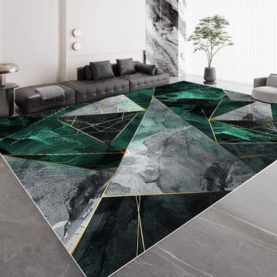 Licht Luxe Groen Geometrisch Groot Woonkamer Tapijt Modern Huisdecoratie Slaapkamer Kleden Zacht Antislip Lounge Sofa Vloermatten 100*200cm