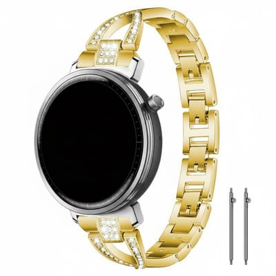 Stalen bandje - geschikt voor Garmin Venu 2s / 3s / 4 (41mm) / Vivoactive 4s / Forerunner 255s / 265s - Huawei Watch GT 5 Pro - 42mm / GT 6 / GT 5 / GT 4 - 41mm - glitter - goud