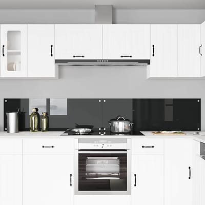 vidaXL - Keukenachterwand - 2 - st - Zwart - 120 - x - 40 - cm - gehard - glas