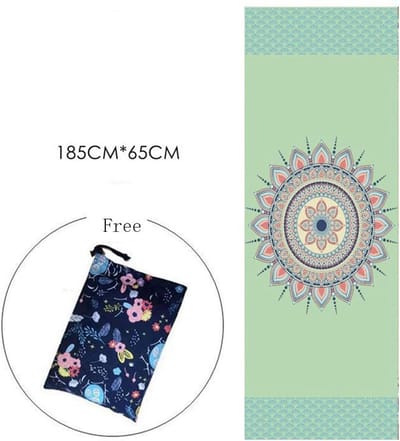 Antislip yogamat handdoek microvezel sneldrogend 185 x 65 cm
